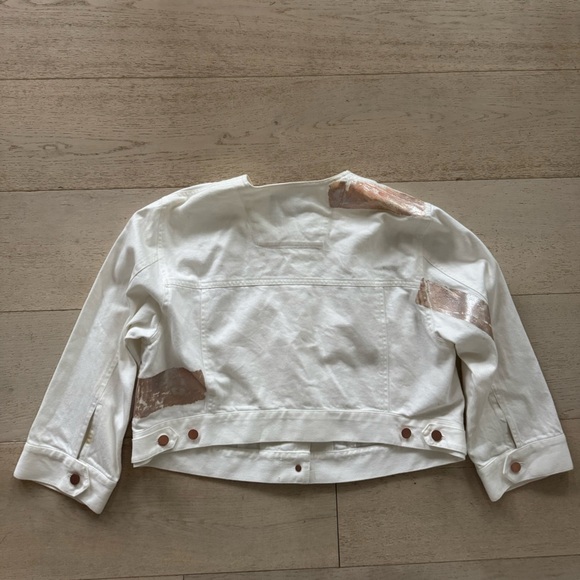 Alexander Wang White metallic Paint Splatter Denim Jacket 4 - Picture 7 of 11